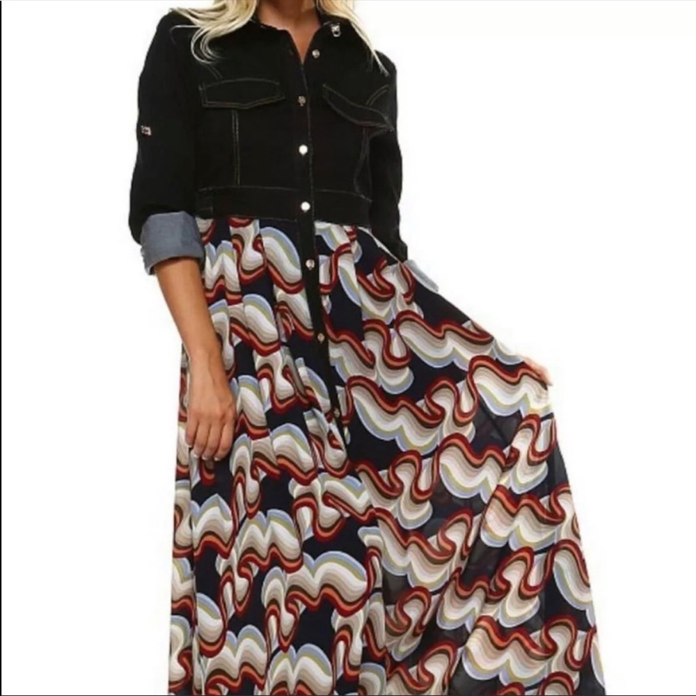 TOV Holy Denim Top Maxi Dress - Picture 2 of 8